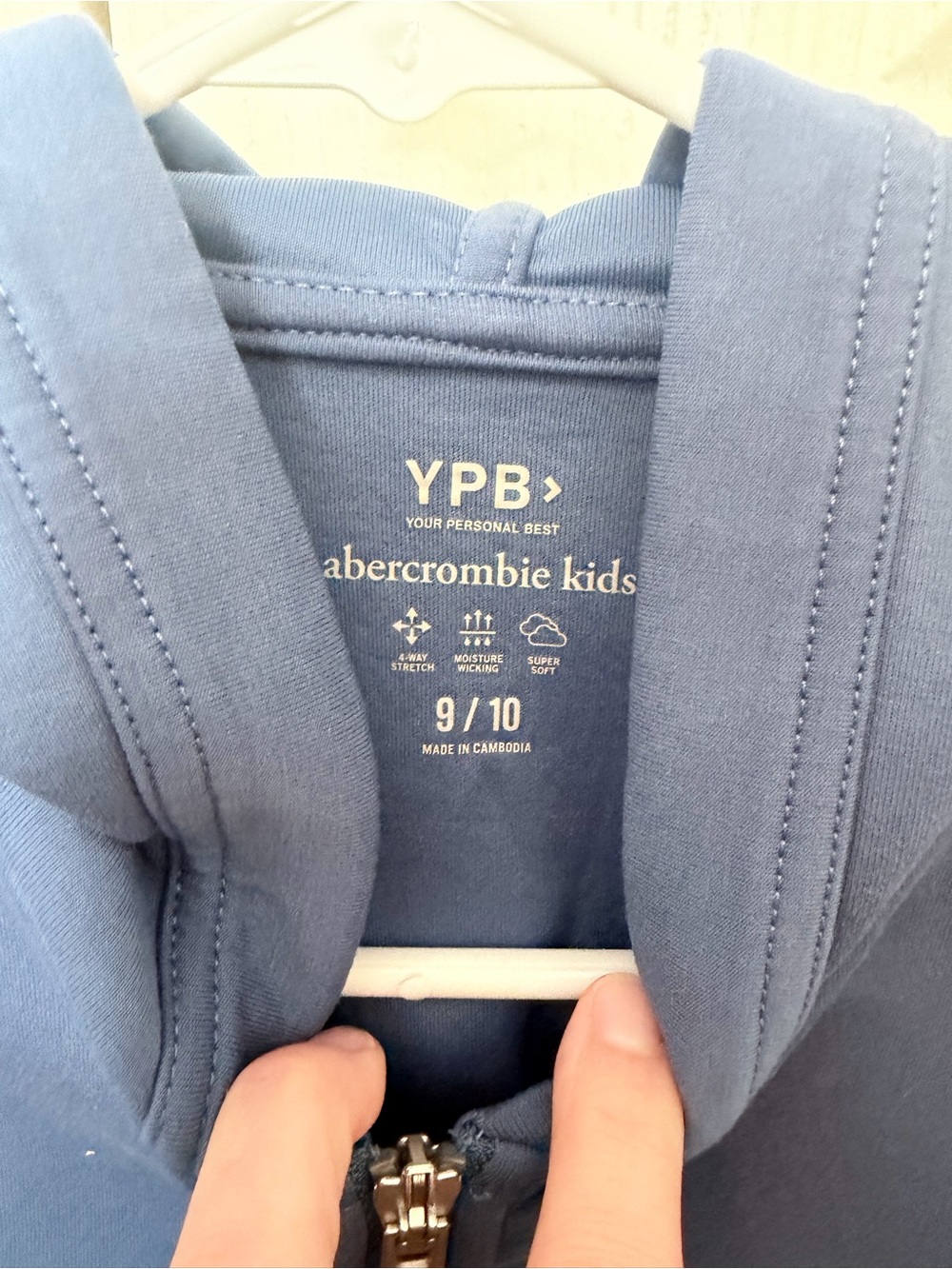 abercrombie kids light blue zip-up hoodie